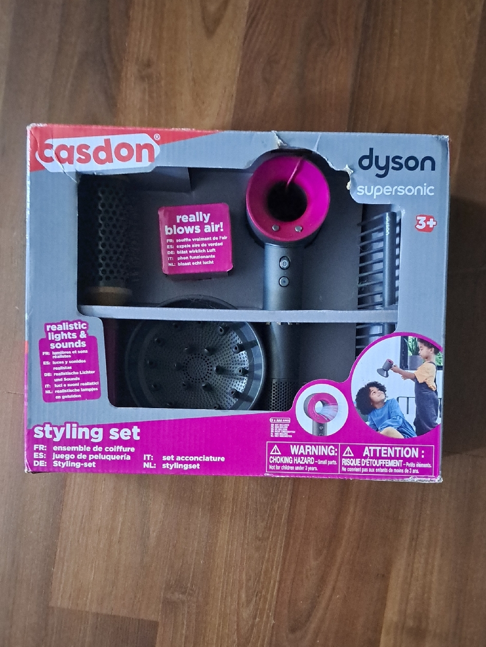 Dyson Kids Toy Styling Set in Pink and Gray